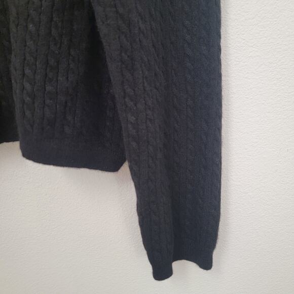 Reformation Sz XL Crop Cardigan Cable Knit Button Front Cashmere Cozy Academia - Picture 14 of 16